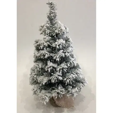 Vánoční dekorace Zasněžený stromek v jutě Tiga, 50 cm