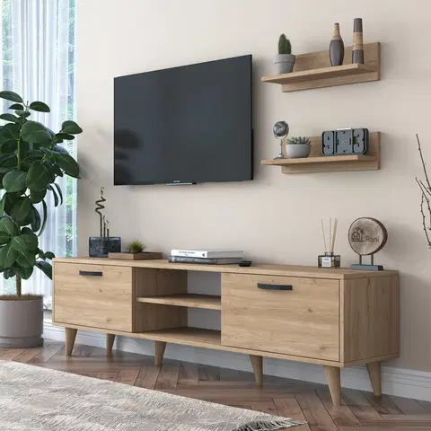 Obývací stěny a sestavy nábytku Televizní stěna M48 ořech
