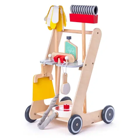 Dřevěné hračky Woody Úklidový vozík, 32 x 35 x 61 cm