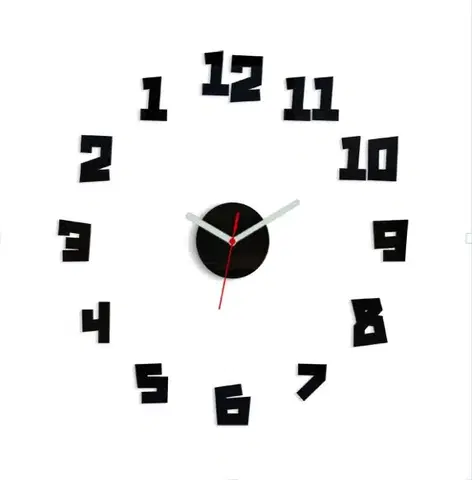 Nalepovací hodiny ModernClock 3D nalepovací hodiny Crazy černé