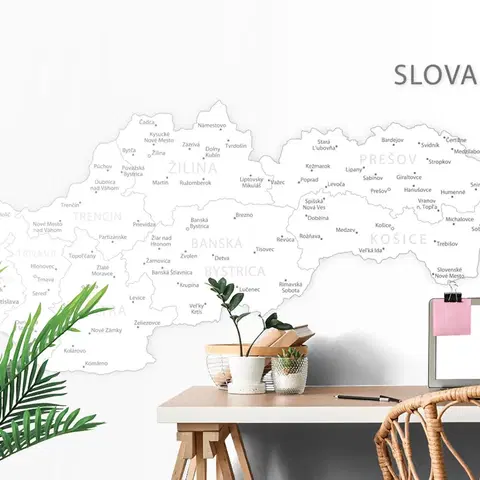 Tapety mapy Tapeta mapa Slovenska v čiernobielom