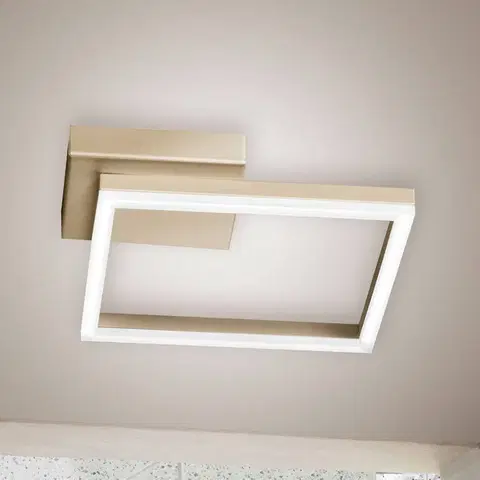 Stropní svítidla Fabas Luce LED stropní světlo Bard, 27x27cm, matná zlatá