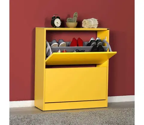 Botníky Adore Furniture Botník 84x73 cm žlutá 
