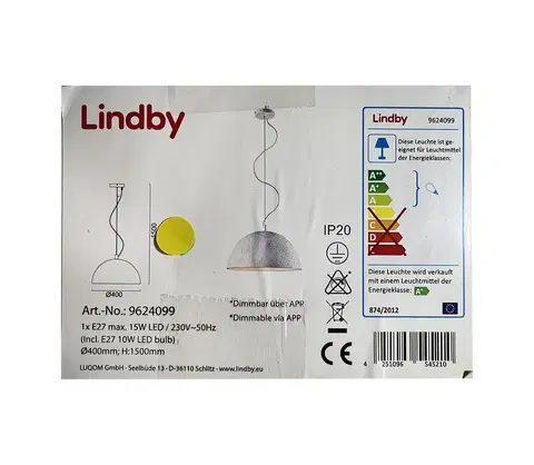 Svítidla Lindby Lindby - LED RGB Stmívatelný lustr na lanku CAROLLE LED/10W/230V 