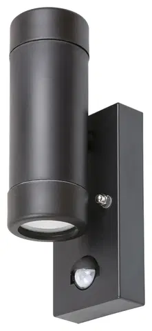 Moderní venkovní nástěnná svítidla Rabalux venkovní nástěnné svítidlo Medina GU10 2X MAX 10W matná černá IP44 8835