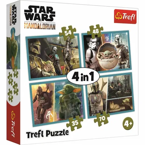 Puzzle Trefl Puzzle Mandalorian a jeho svět 4v1 35, 48, 54, 70 dílků