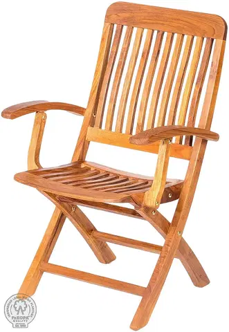Zahradní židle a křesla DEOKORK Zahradní teakové skládací křeslo ANGELO