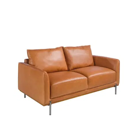 Luxusní a designové sedačky Estila Moderná 2-miestna pohovka Vita Naturale kožená hnedá 164cm
