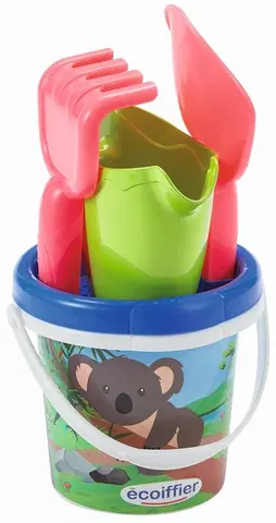 Hračky na zahradu ECOIFFIER - Kyblíček Koala s konvičkou a příslušenstvím, 12 cm