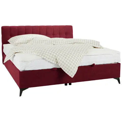 Manželské postele Kontinentální postel Magic, 160x200cm,červená