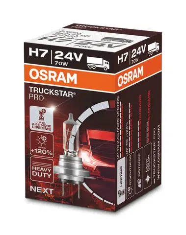 Autožárovky OSRAM H7 24V 70W PX26d TRUCKSTAR PRO NEXT GEN +120% více světla 1ks 64215TSP
