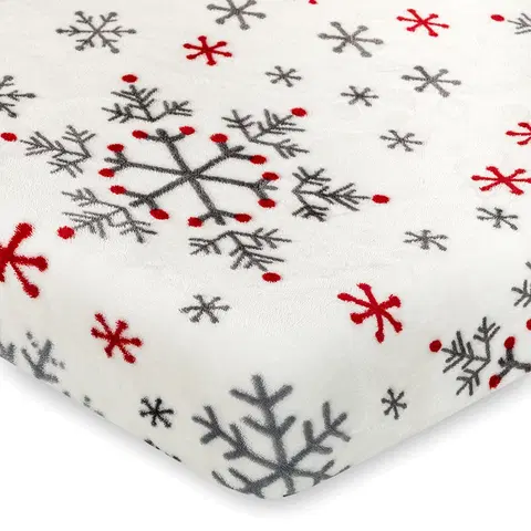 Prostěradla 4Home Vánoční prostěradlo mikroflanel Snowflakes, 160 x 200 cm