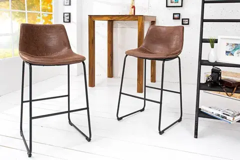 Barové židle LuxD Designová barová židle Alba hnědá