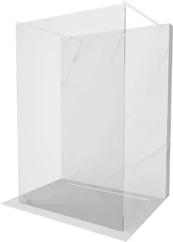Sprchové zástěny MEXEN/S Kioto Sprchová zástěna WALK-IN volněstojící 145 x 200, transparent 8 mm, bílá 800-145-002-20-00