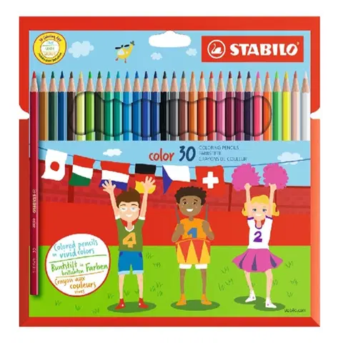 Hračky STABILO - Barevné tužky, šest-hranné, STABILO, 30 různých barev