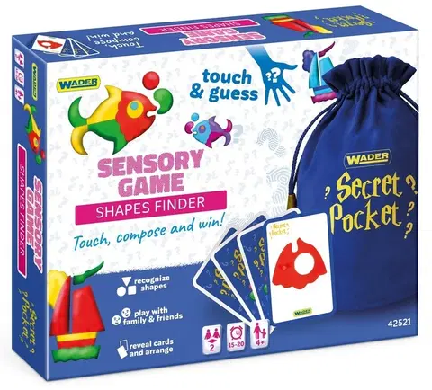 Hračky společenské hry WADER - Secret Pocket: Hledání tvarů - senzorická hra