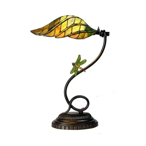 Stolní lampy Clayre&Eef Leaf - vkusná stolní lampa Tiffany styl