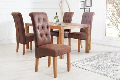 Luxusní jídelní židle Estila Stylová židle Valentino whisky