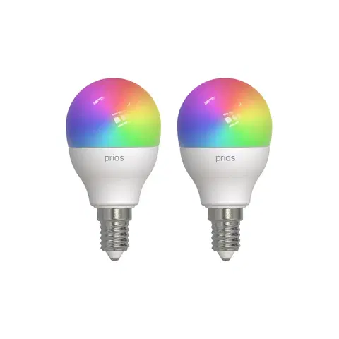 SmartHome LED ostatní žárovky PRIOS Prios LED-E14 kapka 4,9W RGBW WLAN matná, sada 2ks