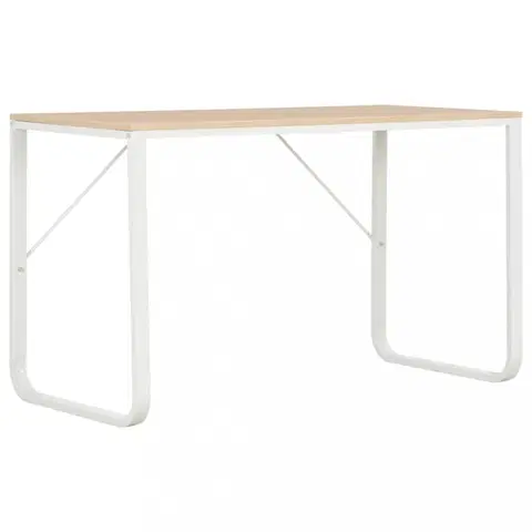 Pracovní stoly Psací stůl 120x60 cm Dekorhome Bílá / dub