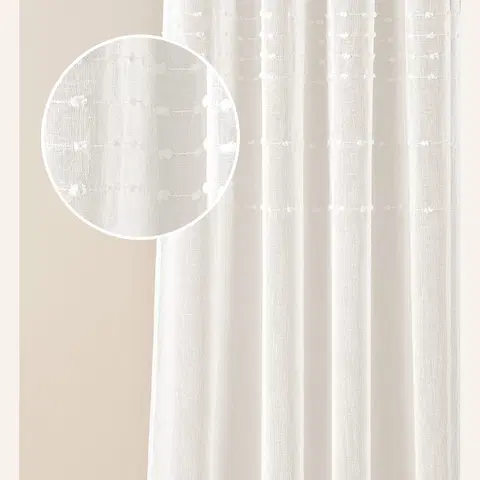 Záclony Moderní krémová záclona Marisa se závěsnou páskou 140 x 250 cm