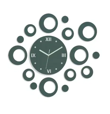 Nalepovací hodiny ModernClock 3D nalepovací hodiny Rings šedé