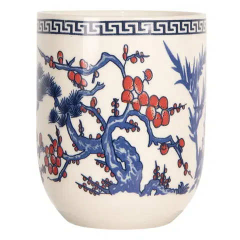 Hrnky a šálky Porcelánový kalíšek na čaj s modrou větví - ∅ 6*8 cm / 0,1L Clayre & Eef 6CEMU0075