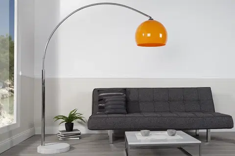 Designové a luxusní stojící lampy Estila Designová jedinečná stojací lampa Big Bow II oranžová 175 - 205cm