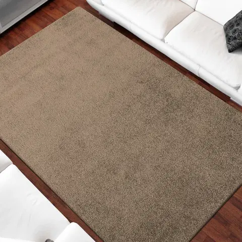 Koberce SHAGGY Jednobarevný koberec béžové barvy