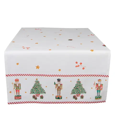 Ubrusy Bavlněný běhoun s louskáčky Happy Little Christmas - 50*140 cm Clayre & Eef HLC64
