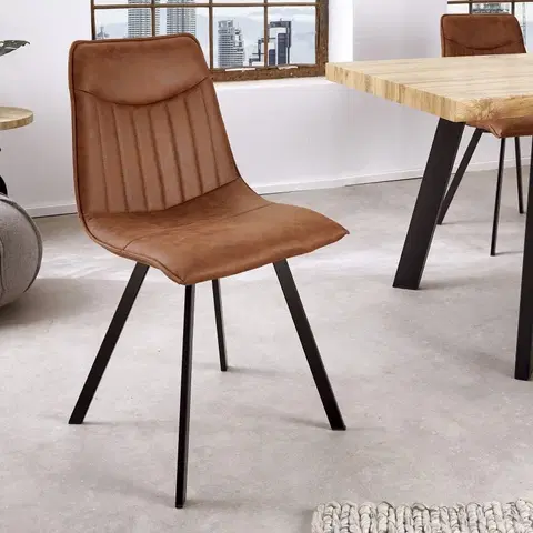 Luxusní jídelní židle Estila Designová židle Aston hnědá