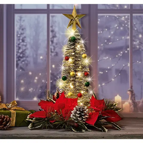 Květinové dekorace Jedlička s vánočním věncem