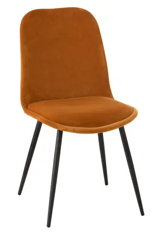 Jídelní stoly Okrová sametová jídelní židle Chair Claire Ochre - 46*44*86cm J-Line by Jolipa 96147