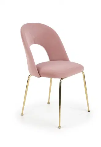 Židle HALMAR Jídelní židle Sibyla světle růžová/zlatá