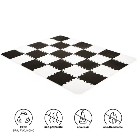 Hračky puzzle KINDERKRAFT - Podložka pěnové puzzle Luno 150x180 cm Black 30ks Kinderkraft 2020