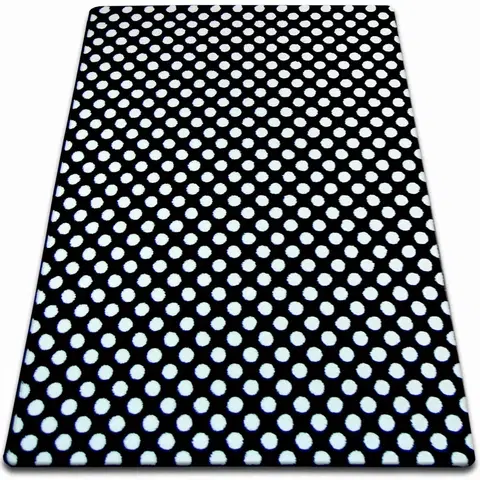 Koberce a koberečky Dywany Lusczow Kusový koberec SKETCH JAMIE bílý / černý - tečky, velikost 180x270