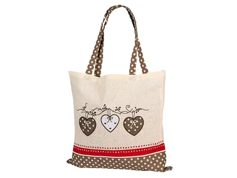 Nákupní tašky a košíky Taška plátěná srdce/puntíky