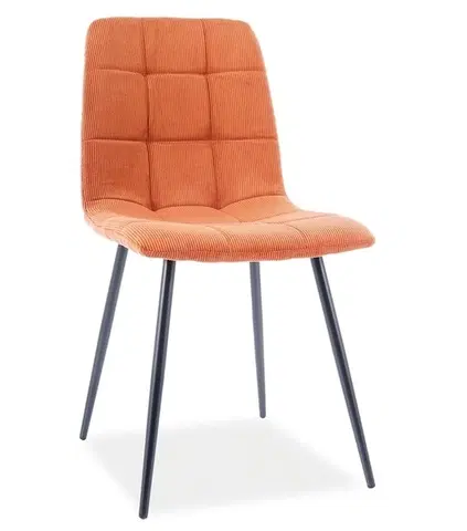 Židle Kasvo MILA židle nohy černé / látka fjord 42 oranžová