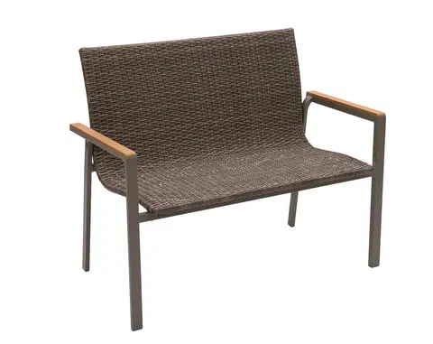 Zahradní židle a křesla Zahradní ratanová lavice CALVIN 907 (hnědá)