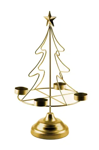 Vánoční svícny Mondex Vánoční svícen Br4on SANTA LILA 38 cm zlatý