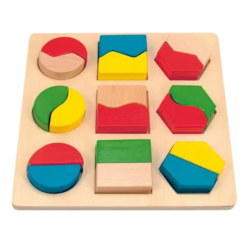 Dřevěné hračky Woody Destička s geometrickými tvary 