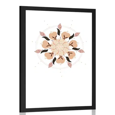 Motivy z naší dílny Plakát s paspartou jemná abstrakce květin