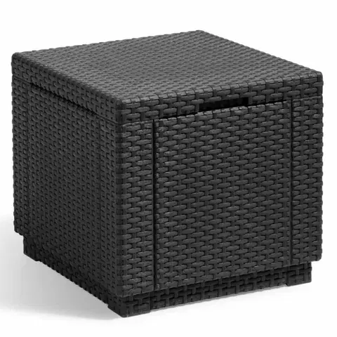 Zahradní úložné boxy Keter Cube úložný puf grafitový 213816