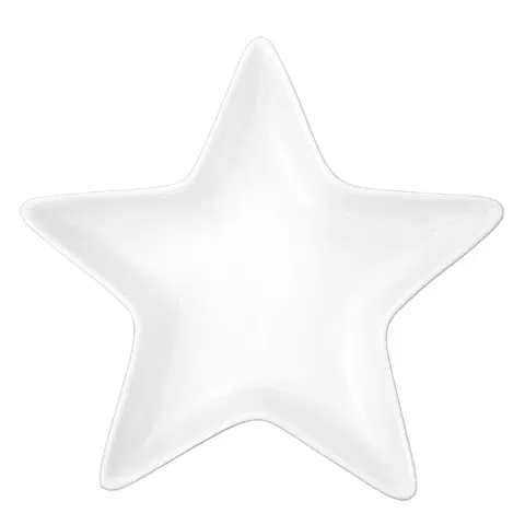 Mísy a misky Bílá keramická miska ve tvaru hvězdy White Star - 20*19*2 cm Clayre & Eef 6CE1464