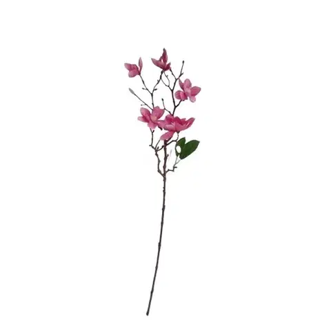 Květiny Umělá větvička Magnolie tmavě růžová, 64 cm