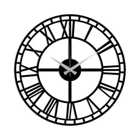 Hodiny Wallity Dekorativní nástěnné hodiny Metala 48 cm černé