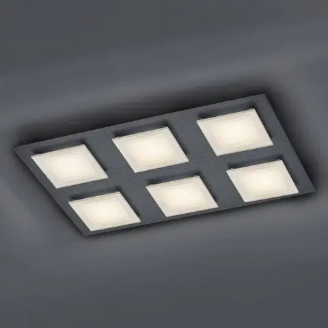 Stropní svítidla BANKAMP BANKAMP Ino LED stropní světlo 6 zdroje antracit