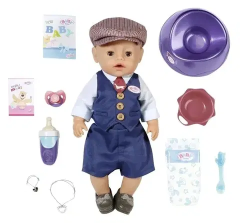 Hračky panenky ZAPF CREATION - BABY Born Soft Touch, chlapeček v elegantním oblečení, 43 cm