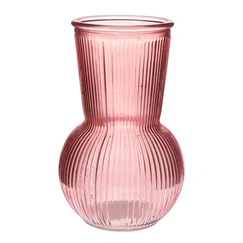 Vázy skleněné Skleněná váza Silvie, růžová, 17,5 x 11 cm