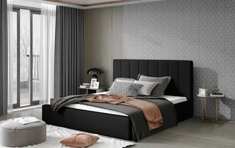 Postele Artelta Manželská postel AUDREY | 180 x 200 cm Barva: Černá / Soft 11